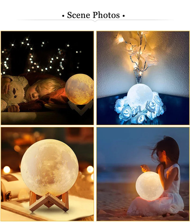 Velora Aura™ 3D Moon Lamp – LED Night Light with Realistic Moon Design, Warm Glow & Bedside Decor