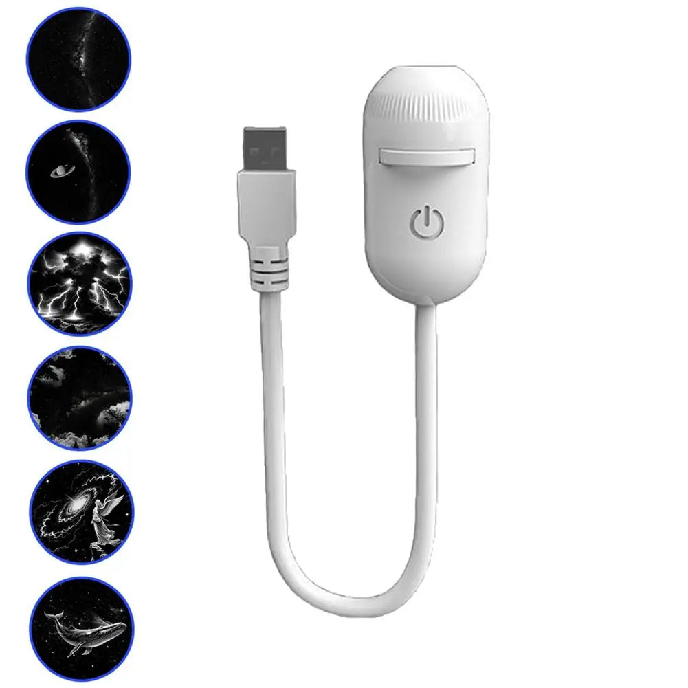 Galaxy Star Projector™ – USB 360° Rotating Night Light with Interchangeable Galaxy Slides