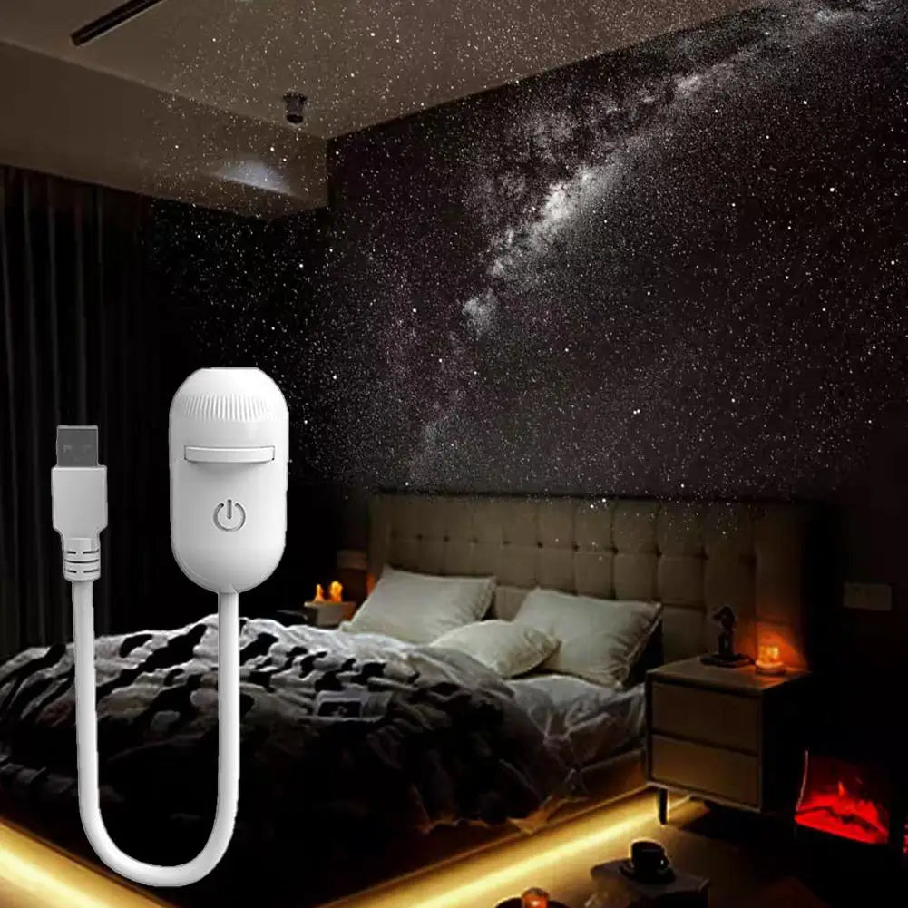 Galaxy Star Projector™ – USB 360° Rotating Night Light with Interchangeable Galaxy Slides