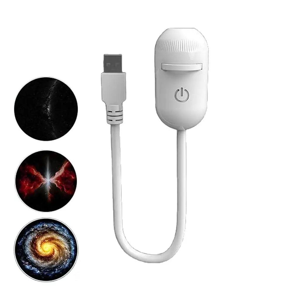 Galaxy Star Projector™ – USB 360° Rotating Night Light with Interchangeable Galaxy Slides