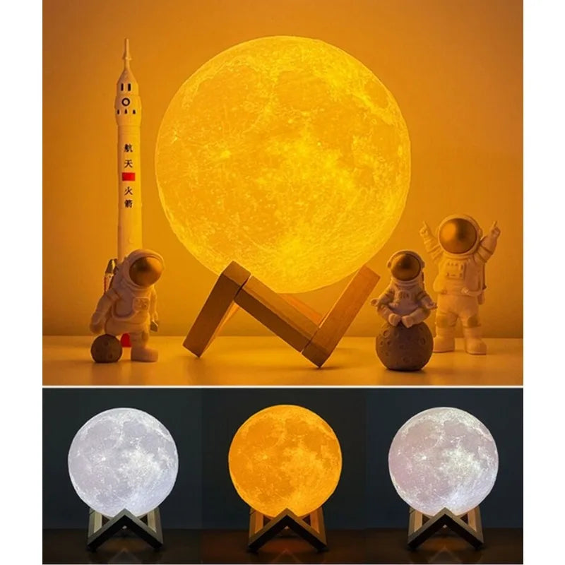 Velora Aura™ 3D Moon Lamp – LED Night Light with Realistic Moon Design, Warm Glow & Bedside Decor