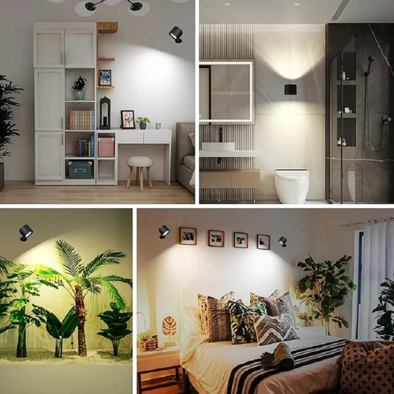 Velora Aura™ Wireless LED Wall Sconce – 360° Rotatable, Rechargeable & Dimmable