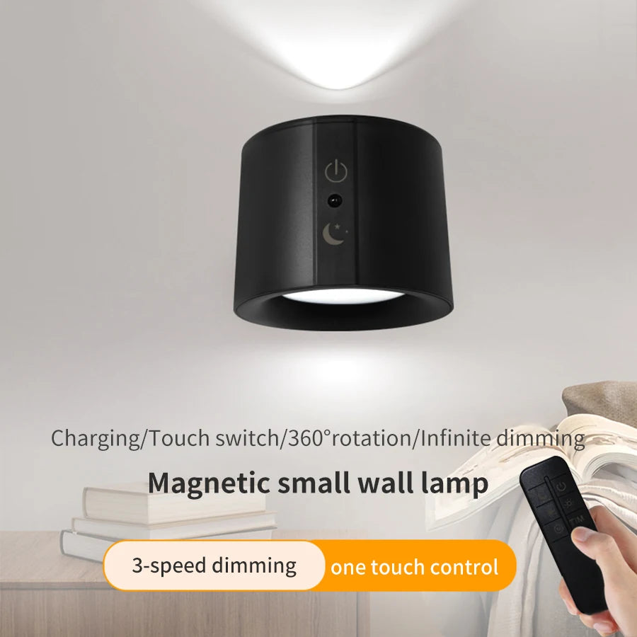 Velora Aura™ Wireless LED Wall Sconce – 360° Rotatable, Rechargeable & Dimmable